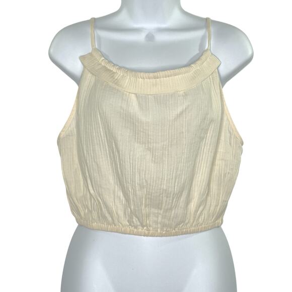 J.Crew S Womens Halter Top Cream Airy Gauze Travel Summer Resort Breathable - Picture 3 of 10